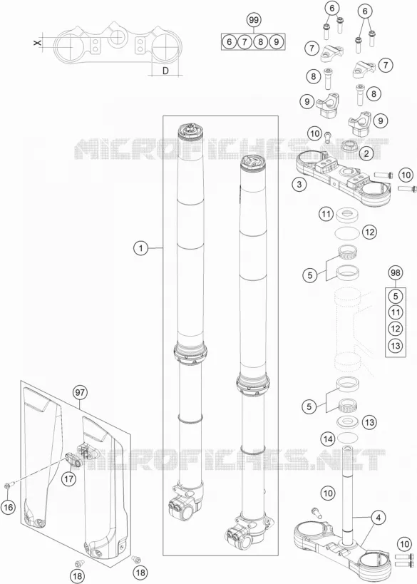 FRONT FORK / TRIPLE CLAMP